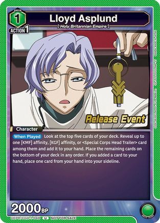 Lloyd Asplund (UEPR/CGH-1-048) - UE04BT Code Geass Lelouch of the Rebellion Release Event Cards