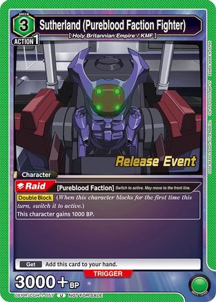 Sutherland (Pureblood Faction Fighter) (UEPR/CGH-1-057) - UE04BT Code Geass Lelouch of the Rebellion Release Event Cards