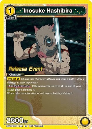 Inosuke Hashibira (015) (UEPR/KMY-1-015) - UE05BT Demon Slayer Kimetsu no Yaiba Release Event Cards