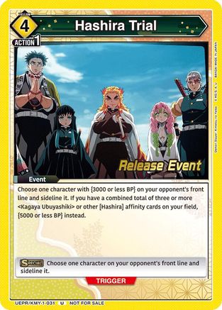 Hashira Trial (UEPR/KMY-1-031) - UE05BT Demon Slayer Kimetsu no Yaiba Release Event Cards