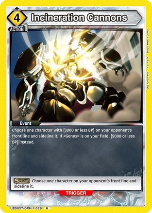 Incineration Cannons (UE06ST/OPM-1-029) - UE06ST One Punch Man Starter Deck