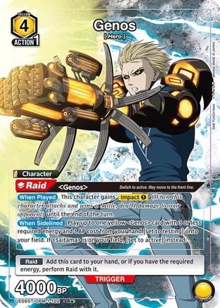 Genos (102) (SR*) (UE06ST/OPM-1-102) - UE06ST One Punch Man Starter Deck Foil