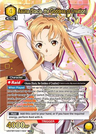 Asuna (Stacia, the Goddess of Creation) (022) (SR*) (UE07BT/SAO-1-022) - UE07BT Sword Art Online Foil