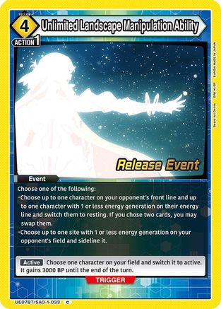 Unlimited Landscape Manipulation Ability (UE07BT/SAO-1-033) - UE07BT Sword Art Online Release Event Cards