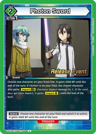 Photon Sword (UE07BT/SAO-1-099) - UE07BT Sword Art Online Release Event Cards