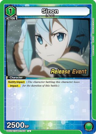 Sinon (074) (UE07BT/SAO-1-074) - UE07BT Sword Art Online Release Event Cards