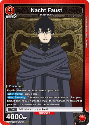 Nacht Faust (079) (UE08BT/BCV-1-079) - UE08BT Black Clover Foil