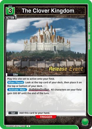 The Clover Kingdom (UE08BT/BCV-1-063) - UE08BT Black Clover Release Event Cards