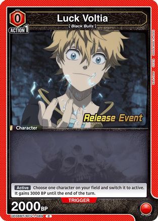 Luck Voltia (089) (UE08BT/BCV-1-089) - UE08BT Black Clover Release Event Cards