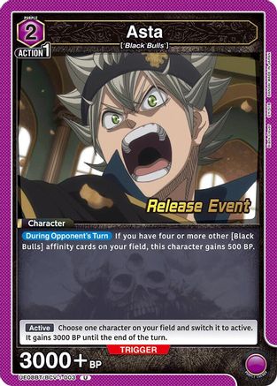 Asta (003) (UE08BT/BCV-1-003) - UE08BT Black Clover Release Event Cards