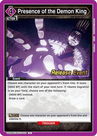Presence of the Demon King (UE08BT/BCV-1-033) - UE08BT Black Clover Release Event Cards