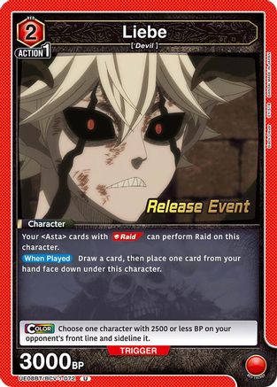 Liebe (UE08BT/BCV-1-072) - UE08BT Black Clover Release Event Cards