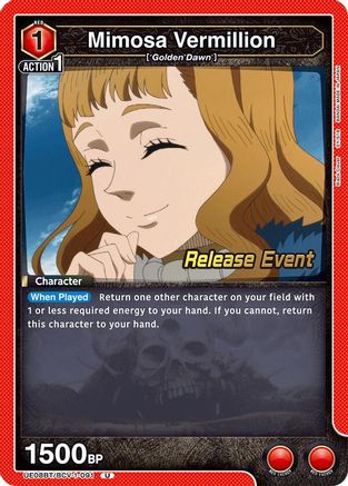Mimosa Vermillion (091) (UE08BT/BCV-1-091) - UE08BT Black Clover Release Event Cards