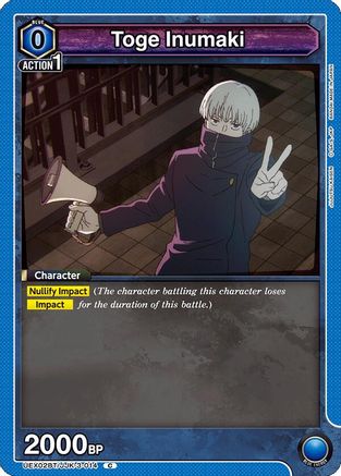 Toge Inumaki (Box Topper Foil) (UEX02BT/JJK-3-014) - UEX02BT Jujutsu Kaisen Vol2 Foil