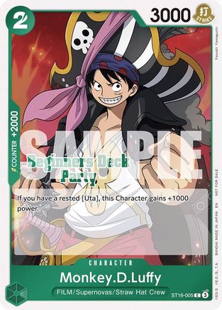 Monkey.D.Luffy (Beginners Deck Party [ST-23] - [ST-28] Participation Pack) (ST16-005) - One Piece Promotion Cards