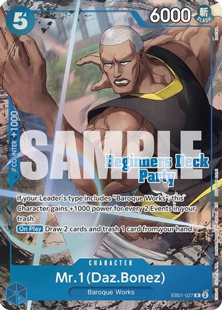 Mr. 1 (Daz.Bonez) (Beginners Deck Party [ST-23] - [ST-28] Winner Pack) (EB01-027) - One Piece Promotion Cards Foil