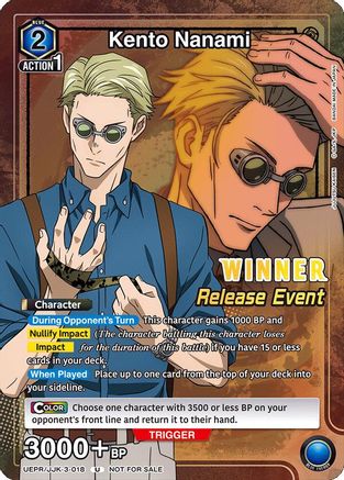 Kento Nanami (Release Event Winner) (UEPR/JJK-3-018) - UEX02BT Jujutsu Kaisen Vol2 Release Event Cards Foil