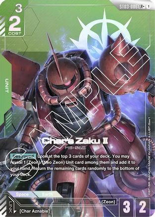 Char's Zaku II (LR+) (ST03-006) - Starter Deck 03 Zeons Rush Holofoil