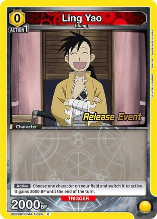 Ling Yao (024) (UE09BT/FMA-1-024) - UE09BT FULLMETAL ALCHEMIST Release Event Cards