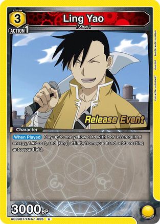 Ling Yao (025) (UE09BT/FMA-1-025) - UE09BT FULLMETAL ALCHEMIST Release Event Cards