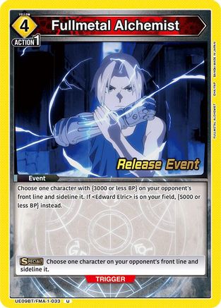 Fullmetal Alchemist (UE09BT/FMA-1-033) - UE09BT FULLMETAL ALCHEMIST Release Event Cards