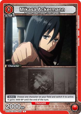 Mikasa Ackermann (085) (Box Topper Foil) (UE10BT/AOT-1-085) - UE10BT Attack on Titan Foil