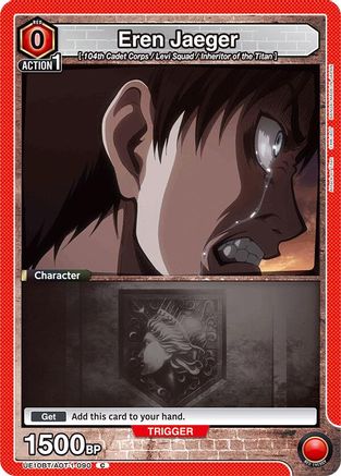 Eren Jaeger (090) (Box Topper Foil) (UE10BT/AOT-1-090) - UE10BT Attack on Titan Foil