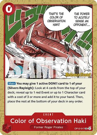 Color of Observation Haki (OP12-017) - Legacy of the Master Release Event Cards