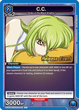 C.C. (003) (UEX03BT/CGH-2-003) - UEX03BT CODE GEASS Lelouch of the Rebellion Vol2 Release Event Cards
