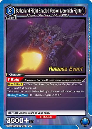 Sutherland Flight-Enabled Version (Jeremiah Fighter) (UEX03BT/CGH-2-027) - UEX03BT CODE GEASS Lelouch of the Rebellion Vol2 Release Event Cards
