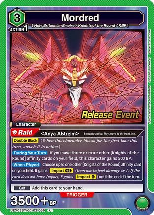 Mordred (UEX03BT/CGH-2-059) - UEX03BT CODE GEASS Lelouch of the Rebellion Vol2 Release Event Cards