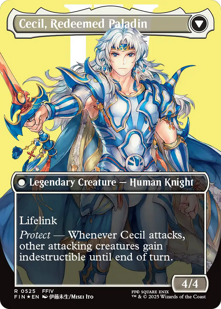 Cecil, Dark Knight // Cecil, Redeemed Paladin (FIN-525) - FINAL FANTASY (Borderless) Foil