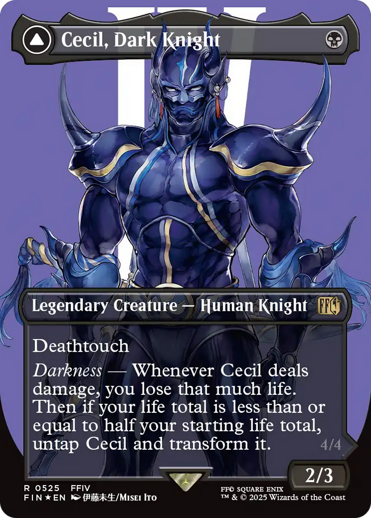 Cecil, Dark Knight // Cecil, Redeemed Paladin (FIN-525) - FINAL FANTASY (Borderless) Foil