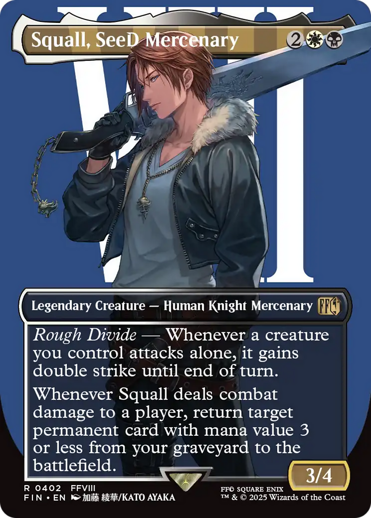 Squall, SeeD Mercenary (FIN-402) - FINAL FANTASY (Borderless) Foil